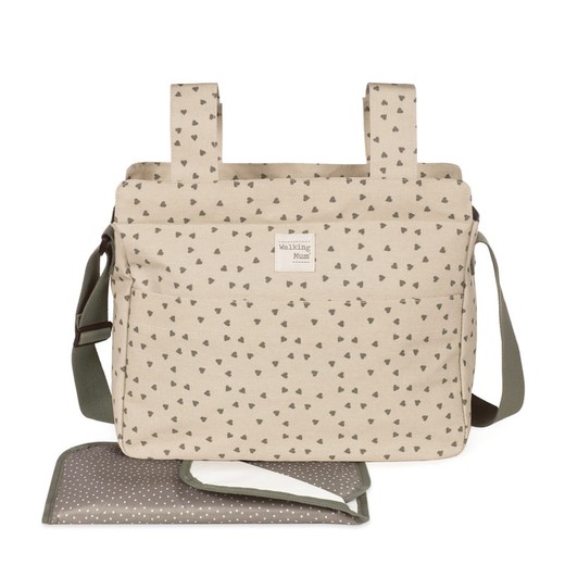 Bolsa Canastilla Corazones Poppy Musgo