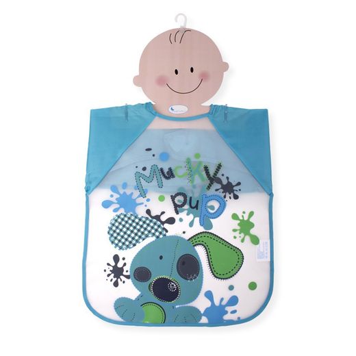 Babero Mangas Azul Interbaby