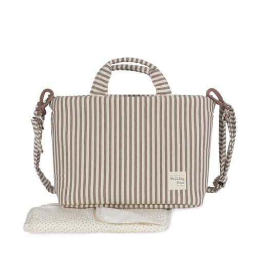 BOLSA CANASTILLA PRALINÉ RAYAS MOKA