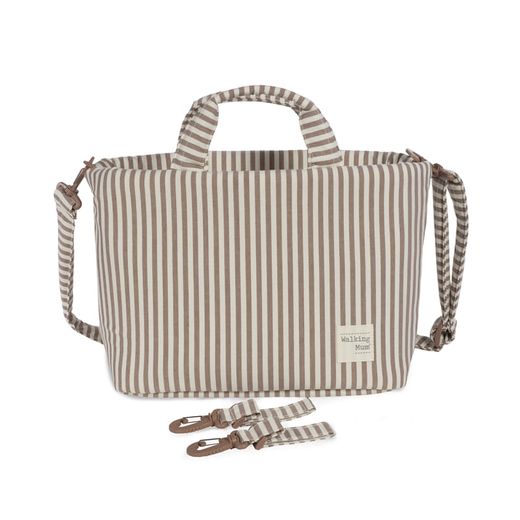 BOLSA CANASTILLA PRALINÉ RAYAS MOKA