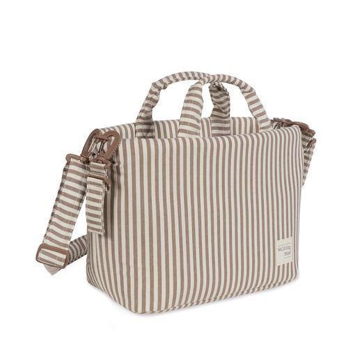 BOLSA CANASTILLA PRALINÉ RAYAS MOKA