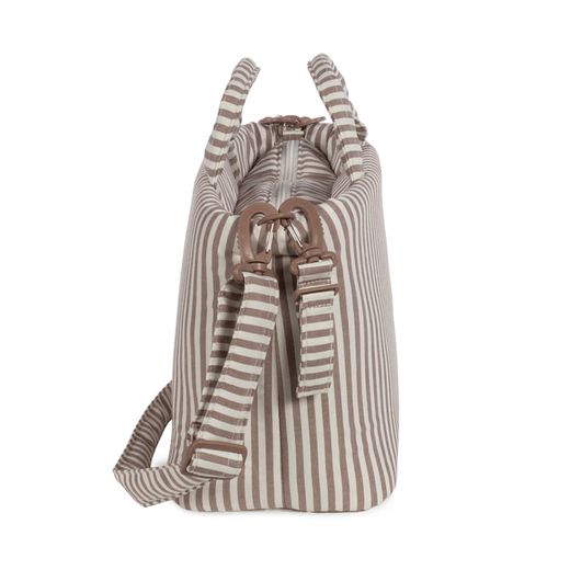 BOLSA CANASTILLA PRALINÉ RAYAS MOKA