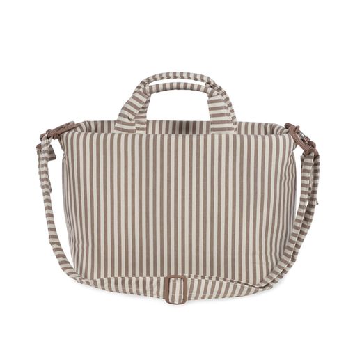 BOLSA CANASTILLA PRALINÉ RAYAS MOKA