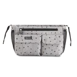 Bolso Organizador + Cambiador Estrellas Gris