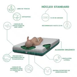Colchón De Cuna Kibo Anti Plagiocefalia 60x120 cms