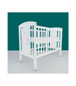 Cuna 60x120 Luna Jr Blanca -Apliques en Gris Cunas Folch