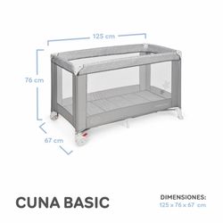 Cuna De Viaje Plegable Estrellas Gris