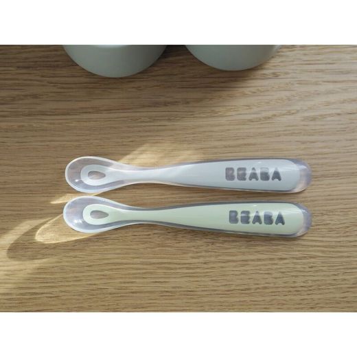 Juego de 2 Cucharas De Silicona Para Bebés + Estuche Velvet