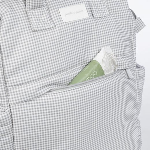 MOCHILA LITTLE BLOOM VICHY GRIS