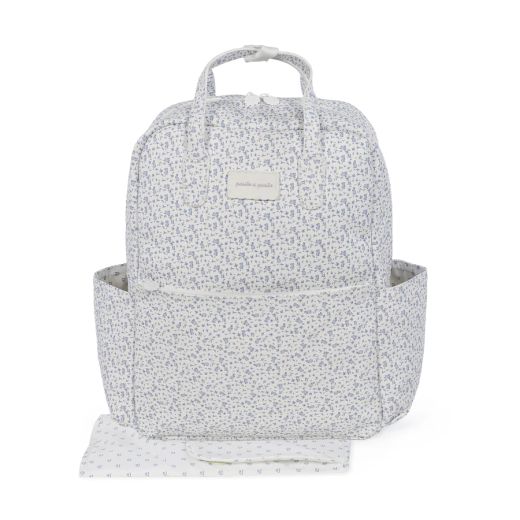 MOCHILA MAISON TENDER CONEJITOS PIEL AZUL
