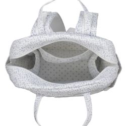 MOCHILA MAISON TENDER CONEJITOS PIEL AZUL