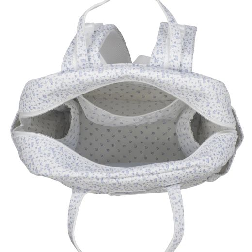 MOCHILA MAISON TENDER CONEJITOS PIEL AZUL