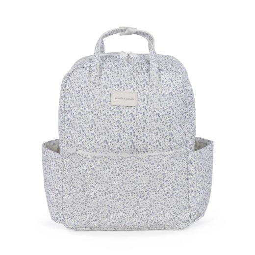 MOCHILA MAISON TENDER CONEJITOS PIEL AZUL