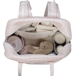 MOCHILA MAISON TENDER FLORES PIEL ROSA