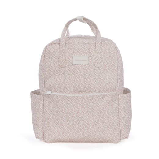 MOCHILA MAISON TENDER FLORES PIEL ROSA