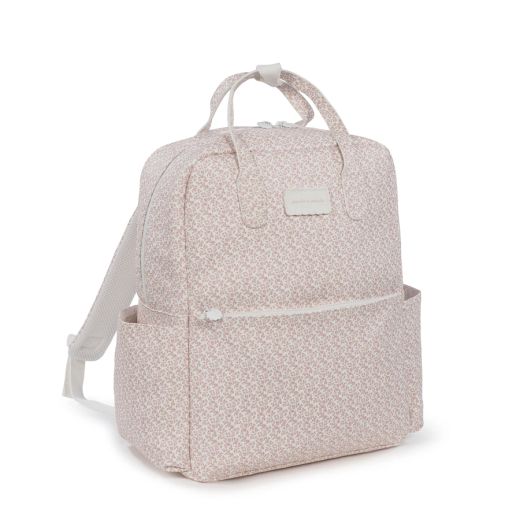 MOCHILA MAISON TENDER FLORES PIEL ROSA