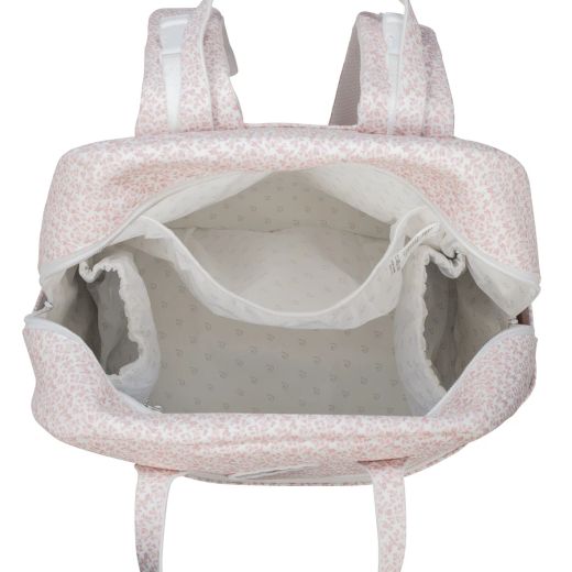MOCHILA MAISON TENDER FLORES PIEL ROSA