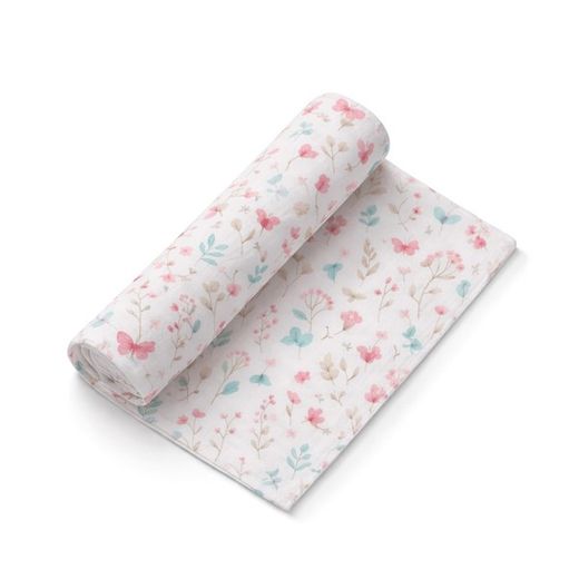 Muselina de Bambú 120x120 cm Pétalos Rosa
