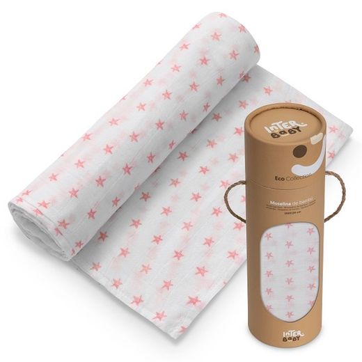 Mousseline Etoiles Rosas
