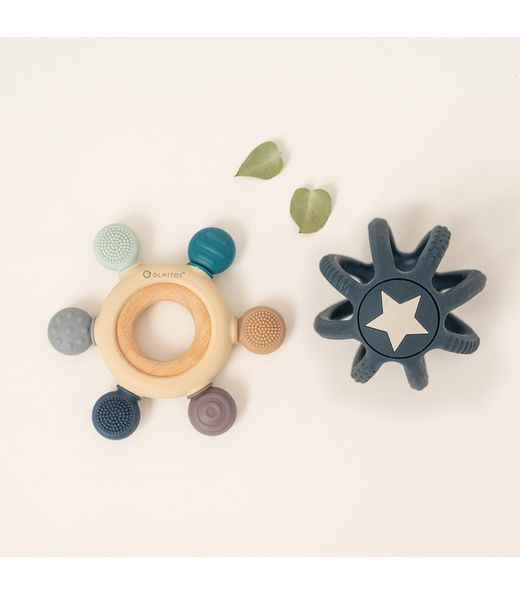 Set Mordedores Sensoriales Silicona Azul Olmitos