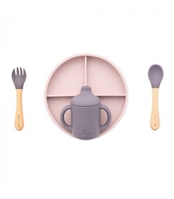 Vajilla 5 piezas Silicona Olmitos Rosa