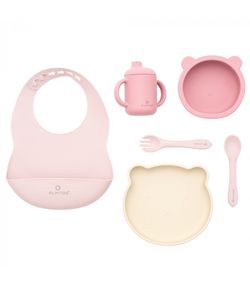 Vajilla 7 Piezas Silicona Olmitos Rosa